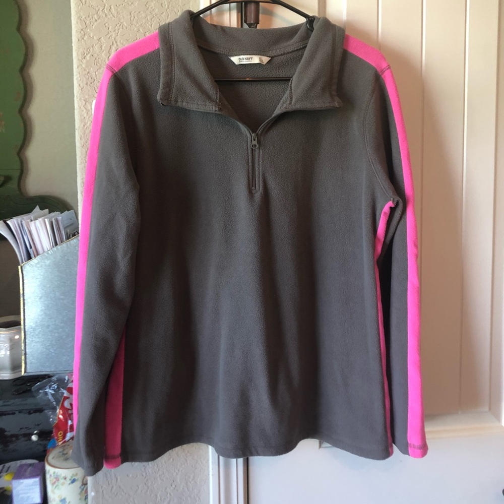 Pink and gray pull over